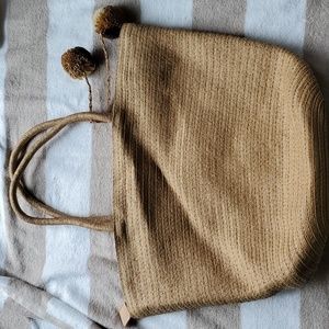 SOFT SIDED WOVEN TWO HANDLE PURSE WITH TOP ZIP